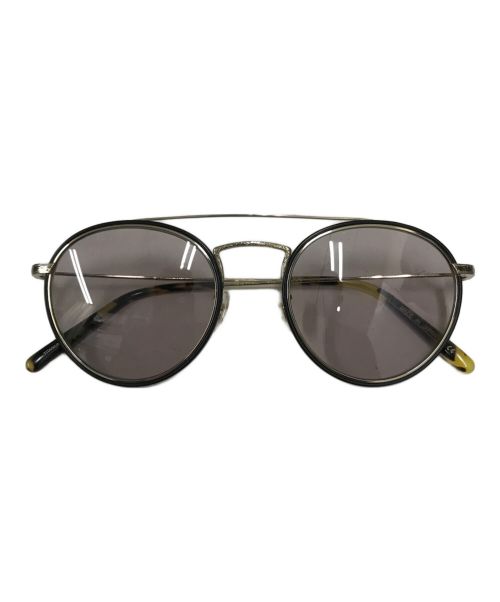 OLIVER PEOPLES（オリバーピープルズ）OLIVER PEOPLES (オリバーピープルズ) ダブルブリッジラウンドフレームサングラス ゴールド×ブラック サイズ:SIZE 50□21 140の古着・服飾アイテム