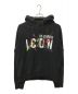 DSQUARED2（ディースクエアード）の古着「ICON SPLATTER HOODIE」｜ブラック