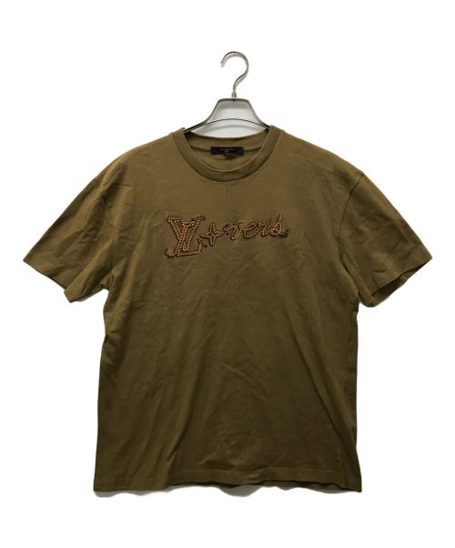 LOUIS VUITTON（ルイ ヴィトン）LOUIS VUITTON (ルイ ヴィトン) ロープデザインロゴ刺繍Tシャツ ブラウン サイズ:SIZE Lの古着・服飾アイテム