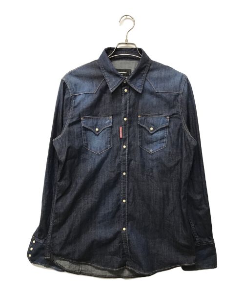 DSQUARED2（ディースクエアード）DSQUARED2 (ディースクエアード) Western Dark Shirt インディゴ サイズ:SIZE 50の古着・服飾アイテム