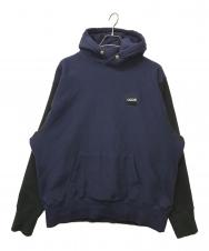 LQQK STUDIO (ルックスタジオ) SIGNATURE SNAP FLEECE HOODIE ネイビー サイズ:SIZE XXL