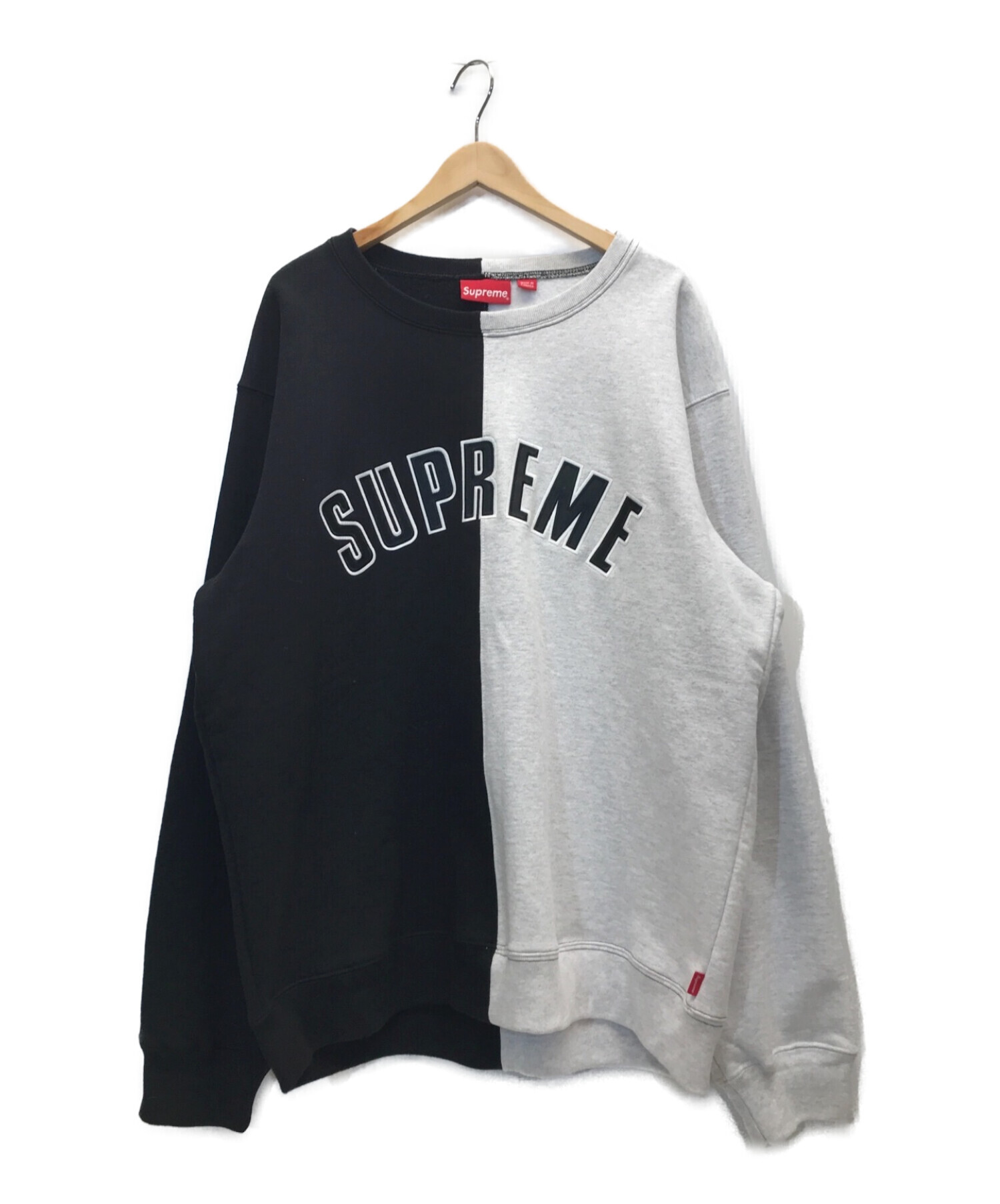 グレー】 Supreme - supreme split crewneck クルーネックの通販 by あ