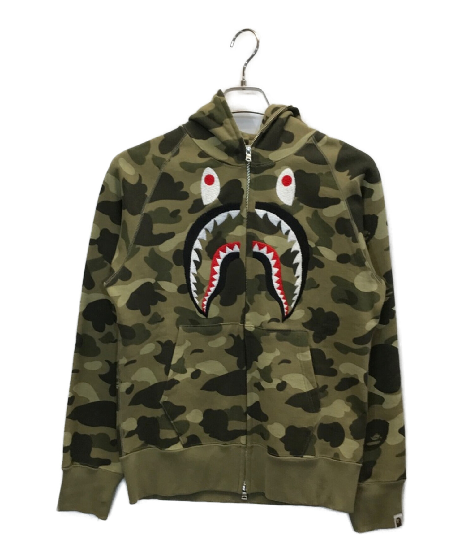 A BATHING APE シャークパーカー 1stカモ グリーン smcint.com