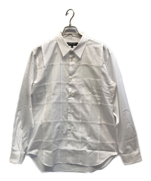 COMME des GARCONS HOMME DEUX（コムデギャルソン オム ドゥ）COMME des GARCONS HOMME DEUX (コムデギャルソン オム ドゥ) パッチワークシャツ　カットオフデザインシャツ ホワイト サイズ:Mの古着・服飾アイテム