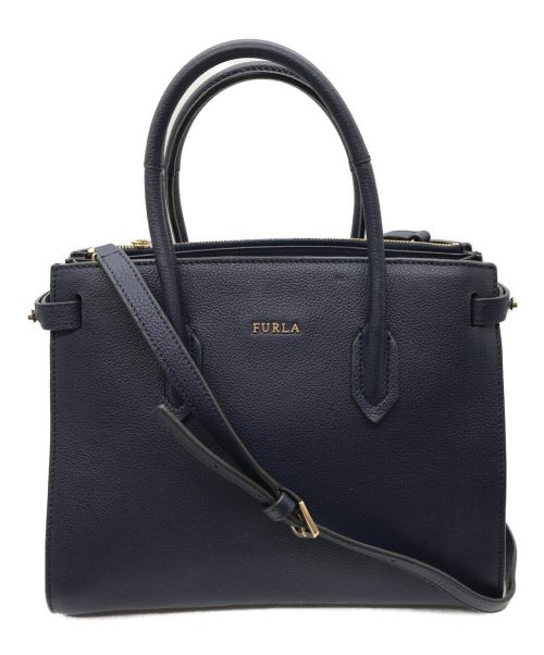 FURLA（フルラ）FURLA (フルラ) 2WAYバッグ　PIN Tote S　ピンＳトートバッグ ブルーの古着・服飾アイテム