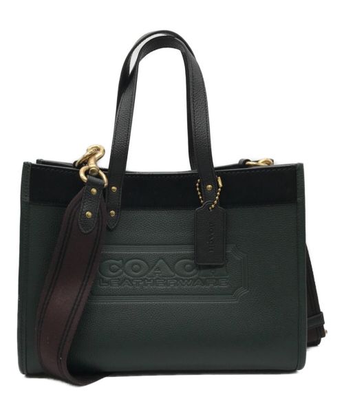 COACH（コーチ）COACH (コーチ) フィールド トート 30 カラーブロック グリーン×ボルドーの古着・服飾アイテム