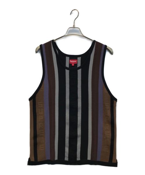 SUPREME（シュプリーム）SUPREME (シュプリーム) 23SS Knit Stripe Tank Top ブラック サイズ:Sの古着・服飾アイテム