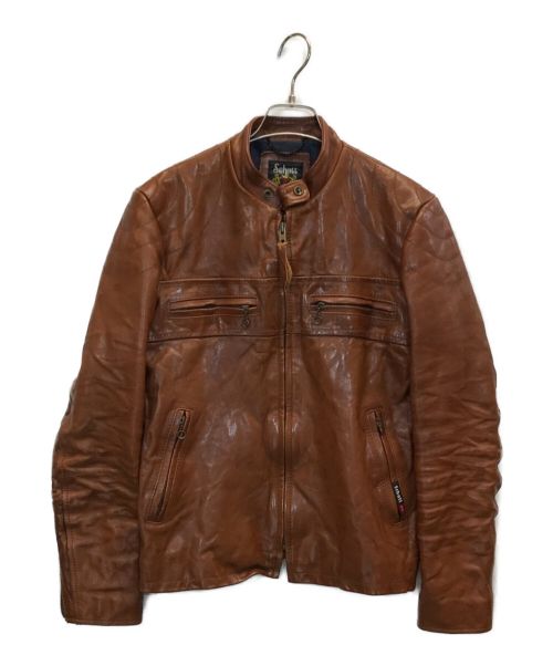 Schott（ショット）Schott (ショット) LEATHER PADDED RIDERS レザーパデッド ライダース ブラウン サイズ:Sの古着・服飾アイテム