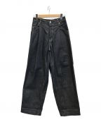 NEON SIGNネオンサイン）の古着「Denim SlacksWide (INDIGO RIGID)  デニムワイドスラックス」｜ネイビー