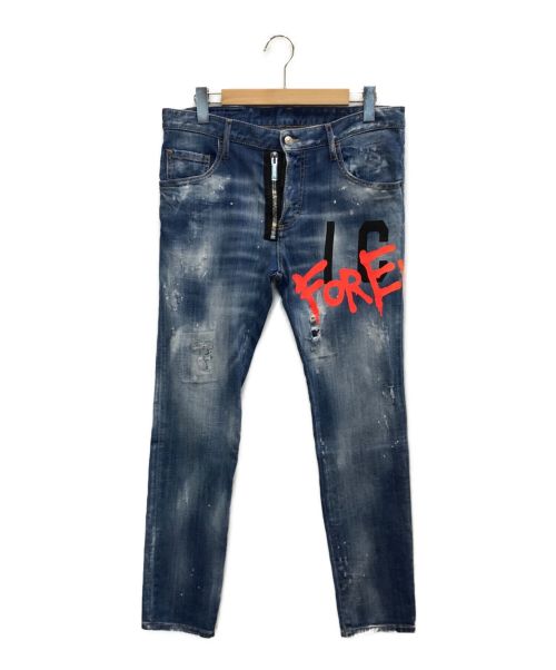 DSQUARED2（ディースクエアード）DSQUARED2 (ディースクエアード) 22SS  ICON 4EVER MEDIUM WASH SKATER JEAN インディゴ サイズ:48の古着・服飾アイテム