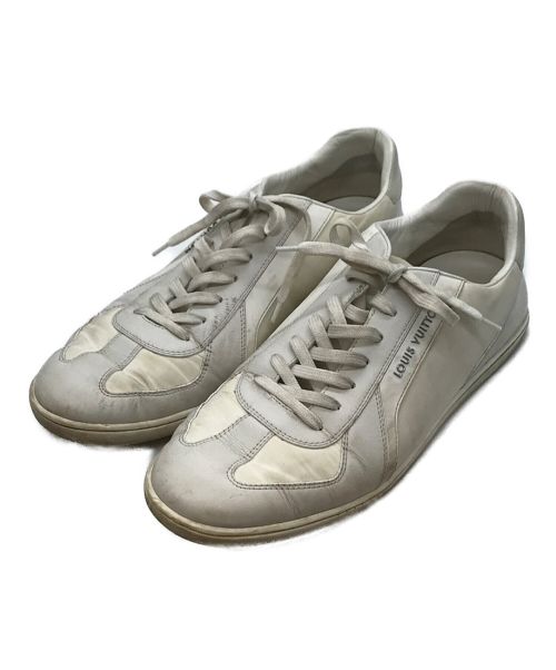 LOUIS VUITTON（ルイ ヴィトン）LOUIS VUITTON (ルイ ヴィトン) White Leather Nylon Sneaker レザースニーカー ホワイト サイズ:7の古着・服飾アイテム