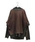 Maison Margiela 10（メゾンマルジェラ）の古着「19AW OVERSIZED LAYERED GARMENT-DYED HOODIE オーバーサイズレイヤードパーカー」｜ブラウン×グレー