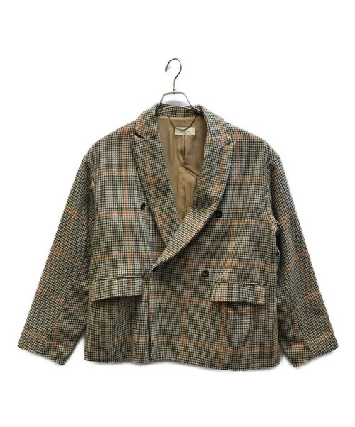 jieda（ジエダ）Jieda (ジエダ) HOUND'S TOOTH TAILORED JACKET ブラウン サイズ:2の古着・服飾アイテム