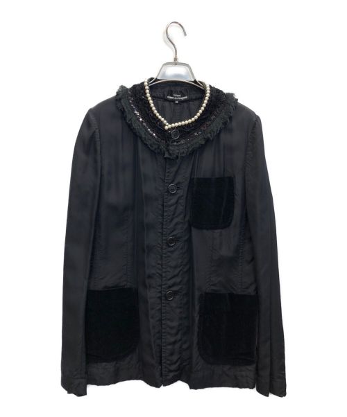 tricot COMME des GARCONS（トリココムデギャルソン）tricot COMME des GARCONS (トリココムデギャルソン) ビジューキュプラジャケット ブラック サイズ:Mの古着・服飾アイテム