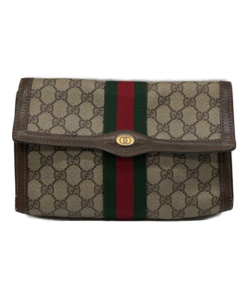 GUCCI（グッチ）GUCCI (グッチ) シェリーライン ヴィンテージクラッチバッグ ブラックの古着・服飾アイテム