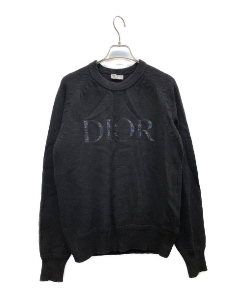 DIOR HOMME（ディオール オム）DIOR HOMME (ディオール オム) 21AW PETER DOIG 刺繍ニット ブラック サイズ:Mの古着・服飾アイテム