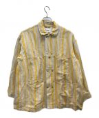 FILL THE BILLフィルザビル）の古着「CL STRIPE COVERALL ストライプシャツ」｜ベージュ