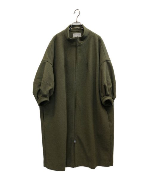 BEARDSLEY（ビアズリー）BEARDSLEY (ビアズリー) ウールライクジップボリュームコート カーキの古着・服飾アイテム