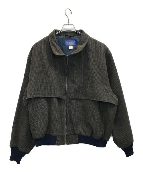 PENDLETON（ペンドルトン）PENDLETON (ペンドルトン) ウールジャケット　ツイードジップアップジャケット ブラウン サイズ:XLの古着・服飾アイテム