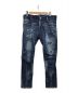 DSQUARED2（ディースクエアード）の古着「22SS DARK RIPPED BLUE WASH TIDY BIKER JEANS　バイカー ジーンズ」｜インディゴ