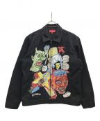 SUPREMEシュプリーム）の古着「20SS Daniel Johnston  Embroidered Work Jacket ダニエルジョンストン ワークジャケット」｜ブラック