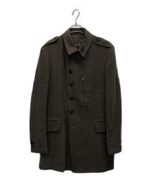 Yohji Yamamoto pour homme（ヨウジヤマモト プールオム）の古着「13AW ウール混エポーレットジップミリタリーコート」｜ブラウン