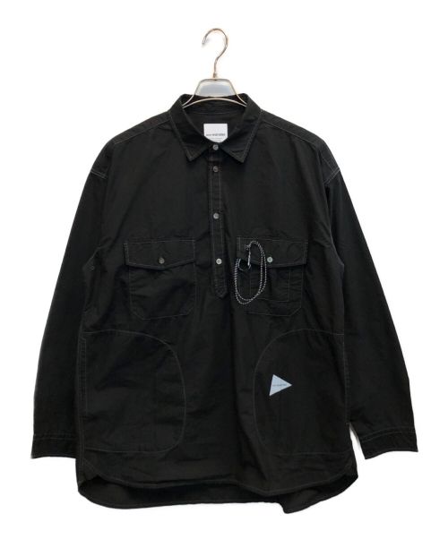 and wander（アンドワンダー）and wander (アンドワンダー) CORDURA typewriter LS over shirt ブラック サイズ:XXLの古着・服飾アイテム