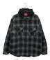 SUPREME（シュプリーム）の古着「21AW Hooded Flannel Zip Up Shirt　フーディー フランネル ジップ アップ シャツ」｜ブラック×カーキ