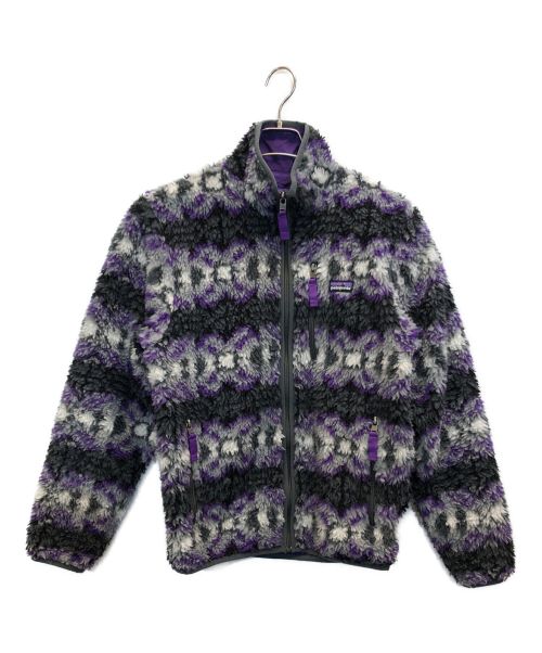 Patagonia（パタゴニア）Patagonia (パタゴニア) 総柄Classic Retro-X Cardigan　クラシック レトロX フリースカーディガン パープル サイズ:Sの古着・服飾アイテム