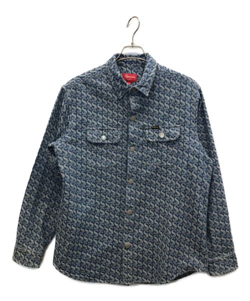 SUPREME（シュプリーム）SUPREME (シュプリーム) 21AW Monogram Denim Shirt モノグラムデニムシャツ インディゴ サイズ:Mの古着・服飾アイテム