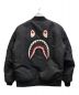 A BATHING APE (アベイシングエイプ) シャーク プリント ジップアップボンバー ジャケット ブラック サイズ:M：29800円