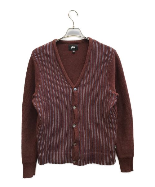 stussy（ステューシー）stussy (ステューシー) Stripe Cardigan レッド サイズ:Sの古着・服飾アイテム