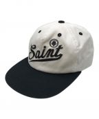 SAINT MICHAELセントマイケル）の古着「CAP SAINT WHITE/BLACK キャップ」｜ホワイト×ネイビー