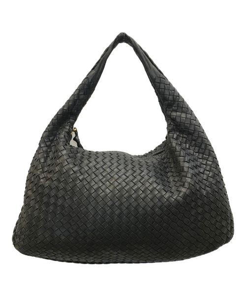 BOTTEGA VENETA（ボッテガベネタ）BOTTEGA VENETA (ボッテガベネタ) イントレチャート ホーボーショルダーバッグ ブラックの古着・服飾アイテム