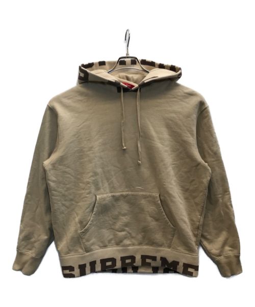 SUPREME（シュプリーム）SUPREME (シュプリーム) 21SS Week13 Cropped Logos Hooded Sweatshirt ベージュ サイズ:Sの古着・服飾アイテム