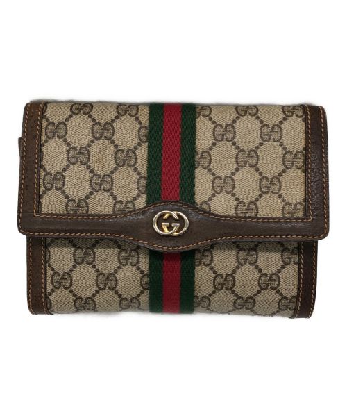 GUCCI（グッチ）GUCCI (グッチ) シェリーラインクラッチバッグ ブラウンの古着・服飾アイテム