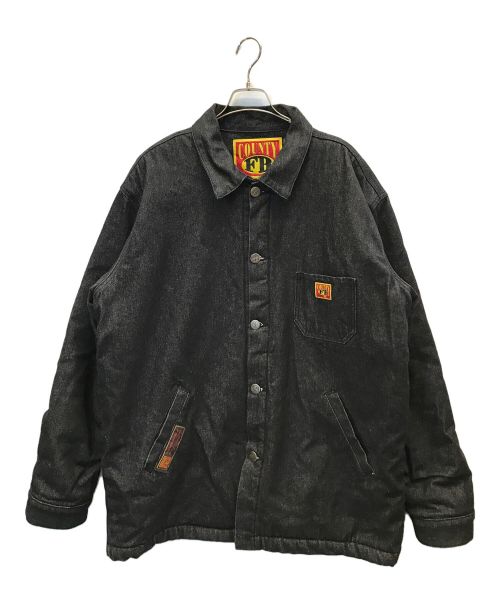 FB COUNTY（エフビーカウンティー）FB COUNTY (エフビーカウンティー) Over Sized Sherpa Lined Denim Chore Coat ブラック サイズ:Mの古着・服飾アイテム