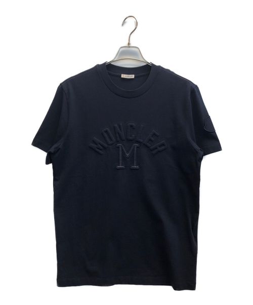 MONCLER（モンクレール）MONCLER (モンクレール) 23SS エンボスロゴナイロンワッペンクルーネック ネイビー サイズ:Lの古着・服飾アイテム