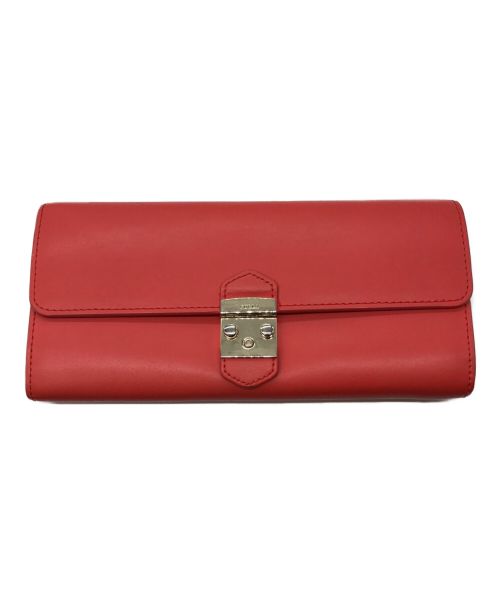 FURLA（フルラ）FURLA (フルラ) メトロポリス ファスナー付長財布 レッドの古着・服飾アイテム