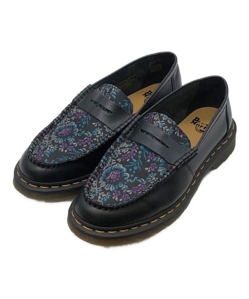 Dr.Martens（ドクターマーチン）Dr.Martens (ドクターマーチン) PENTON FLORAL JACQUARD LOAFERS ブラック サイズ:UK8の古着・服飾アイテム