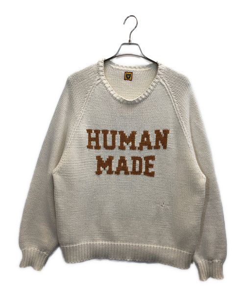 HUMAN MADE（ヒューマンメイド）HUMAN MADE (ヒューマンメイド) 22AW RABBIT RAGLAN KNIT SWETER アイボリー サイズ:Lの古着・服飾アイテム