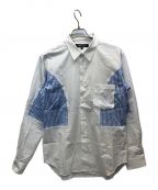 COMME des GARCONS HOMME DEUXコムデギャルソン オム ドゥ）の古着「24SS ストライプパネルシャツ」｜ホワイト×ブルー