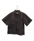 TOGA PULLAトーガ プルラ）の古着「bonding stripe s/s shirt」｜ネイビー