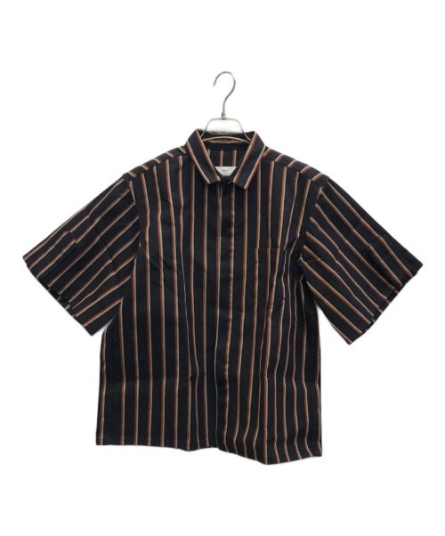 TOGA PULLA（トーガ プルラ）TOGA PULLA (トーガ プルラ) bonding stripe s/s shirt ネイビー サイズ:36の古着・服飾アイテム