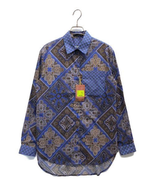 ETRO（エトロ）ETRO (エトロ) 総柄L/Sシャツ ブルー サイズ:38の古着・服飾アイテム