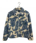 stussyステューシー）の古着「Big Paisley Full Zip Sherpa」｜アイボリー×ブルー