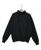 SO SHOP&HOSTELソウショップアンドホステル）の古着「SNAP PULLOVER SWEAT」｜ブラック