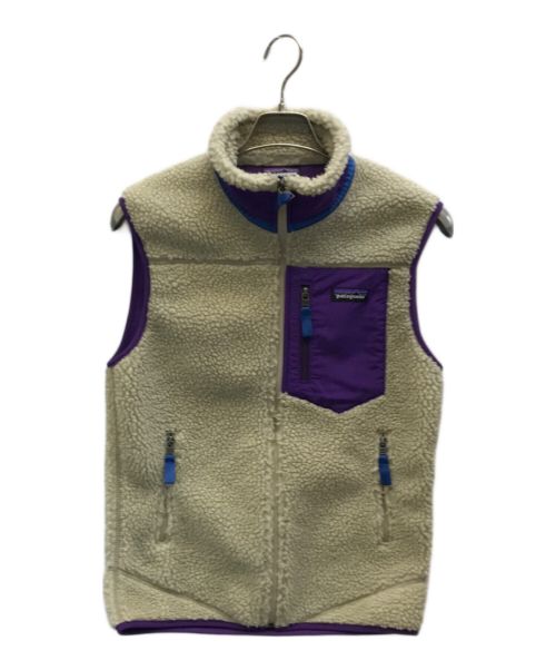 Patagonia（パタゴニア）Patagonia (パタゴニア) Classic Retro-X Vest ベージュ×パープル サイズ:XSの古着・服飾アイテム