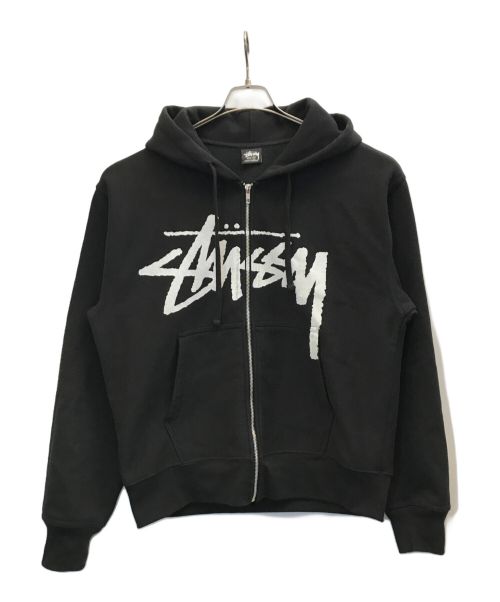 stussy（ステューシー）stussy (ステューシー) ロゴジップパーカー ブラック サイズ:Mの古着・服飾アイテム