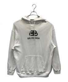 BALENCIAGA（バレンシアガ）の古着「BBロゴプルオーバーパーカー」｜ホワイト